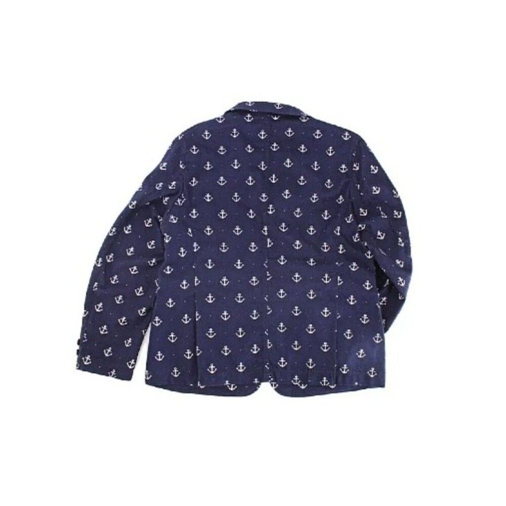 Engineered Garments Baker Jacket Blue Nautical Anchor Print Light Blazer SZ 3 L - Picture 3 of 11